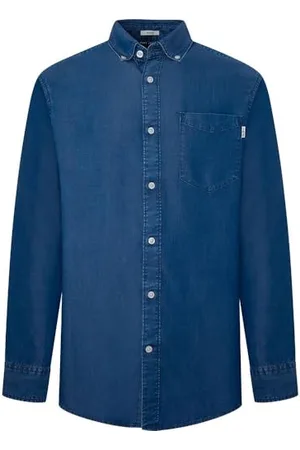Pepe Jeans Herren Petri Shirt, Blau (Indigo Blue), L