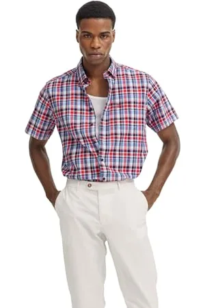 Bugatti Herren Hemd Button-Down Kurzarm Modern Fit