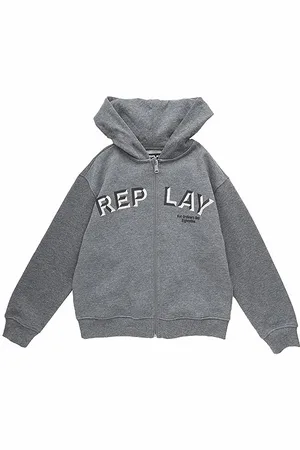 Replay Jungen Hoodie mit Reißverschluss, (Grau), 6 Jahre