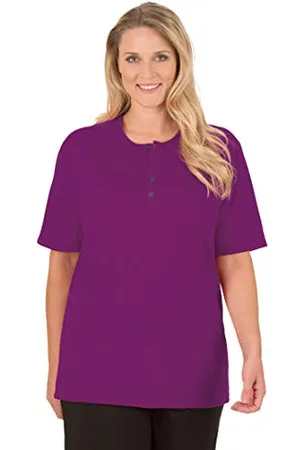 Trigema Damen T-Shirt mit Knopfleiste Deluxe Baumwolle