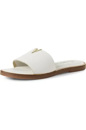 Marco Tozzi Damen Pantoletten aus Leder Elegant, (White), 38 EU