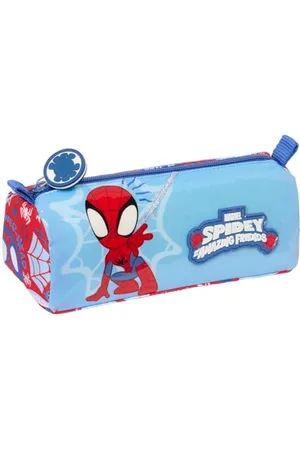 Safta Spidey Rescue Federmäppchen mit Reißverschluss und Fach, für Kinder, ideal für Kinder im Schulalter, bequem und vielseitig, Qualität und Widerstandsfähigkeit, 21 x 7 x 8 cm, Rot/Blau, M, Casual