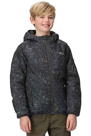 Regatta Jungen Volcanics VII Regenjacke, Seal Grey Terrain Print