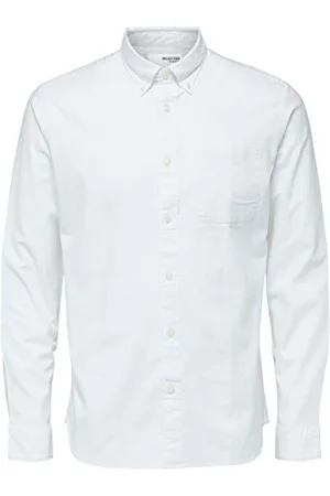 SELECTED Herren SLHREGRICK-OX Flex Shirt LS S NOOS Hemd, White, XL