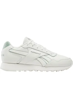Reebok Damen Glide Sneaker, Chalk/Chalk/HYBRID Green, 39 EU