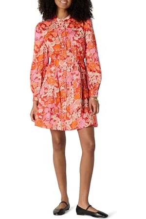 Amazon Damen Gestuftes Regular-Fit-Hemdblusenkleid aus Baumwollsatin, , XXL