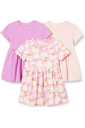Amazon Mädchen Kurzärmeliges Jersey-Kleid, 3er-Pack, , 2 Jahre