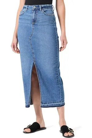 VILA Viray Hw Ancle Denim Skirt MBD