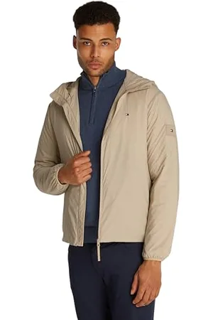 Tommy Hilfiger Herren Windbreaker Jacke Tech Packable mit Kapuze, Beige (Sandalwood), M