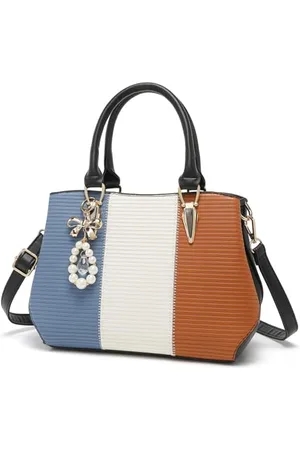MISS LULÙ Damen Handtasche Mittelgroß mehrfarbig Umhängetasche Multicolor mit mehreren Innentaschen