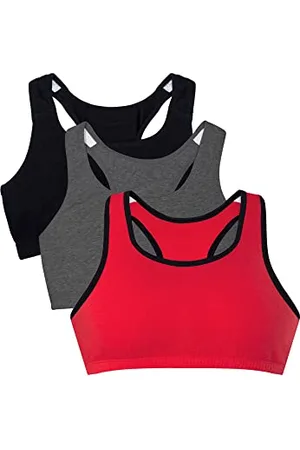 Fruit Of The Loom Damen Cotton Tank Bra for Women-Ultimate Comfort & Breathable Fit Sport-BH, Undurchsichtige, , 80 (3er Pack)