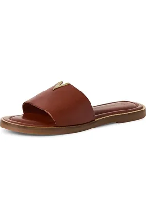 Marco Tozzi Damen Pantoletten aus Leder Elegant, Braun , 37 EU
