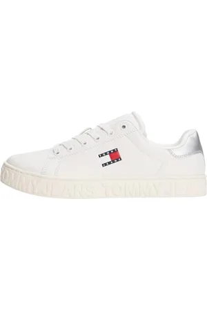 Tommy Hilfiger Damen (New) Tjw Logo Sneaker ESS En0en02703 Low Top, White (Ecru/Silver), 40 EU