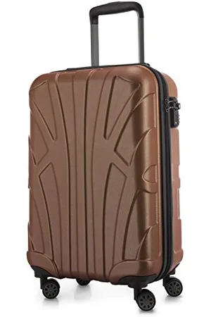SUITLINE Handgepäck Hartschalen-Koffer Koffer Trolley Rollkoffer Reisekoffer, TSA, 55 cm, ca. 34 Liter, 100% ABS Matt, Braun
