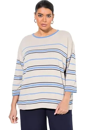 Ulla Popken Damen große Größen Übergrößen Plus Size Strickpullover Streifen