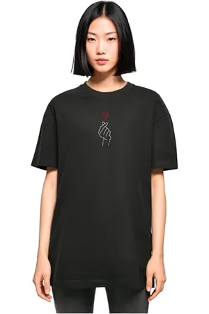 Merchcode Damen T-Shirt Ladies K Heart Oversized Boyfriend Tee, Oversized Fit, 100% Cotton