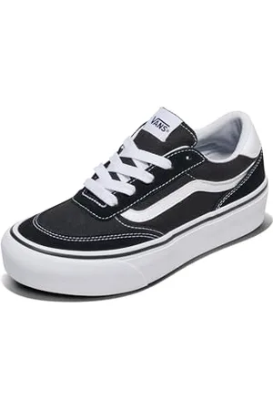 Vans Damen Brooklyn Ls Platform Sneaker, Veloursleder-Leinwand schwarz weiß, 38.5 EU