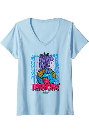 Fallout Damen Video Game The Deathclaw Globe Illustration T-Shirt mit V-Ausschnitt