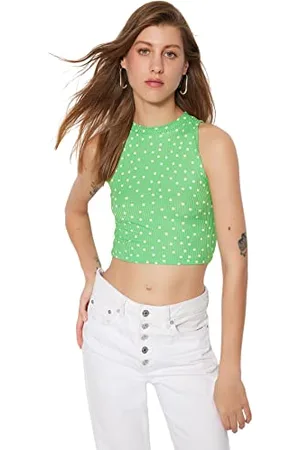 Trendyol Damen Slim Fit Basic Rundhals Strickbluse, , Small
