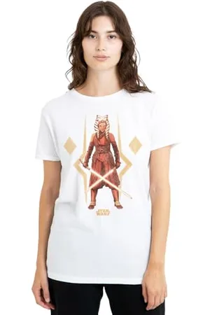 STAR WARS Ahsoka The Warrior Ladies T Shirt, White, X-Large