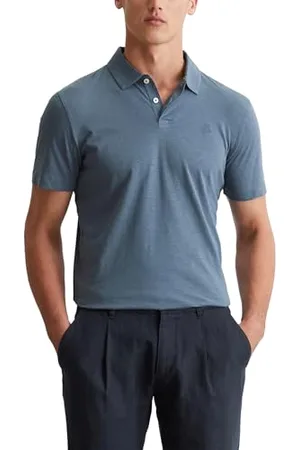 Marc O’ Polo Marc OߴPolo Herren Kurzarm-Poloshirt aus Bio-Baumwolle Shaped Fit, Blau , L