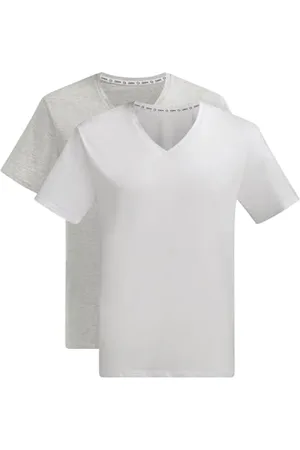 Dim Herren Col V Good Coton Bio X2 T-Shirt, , L (2er Pack)