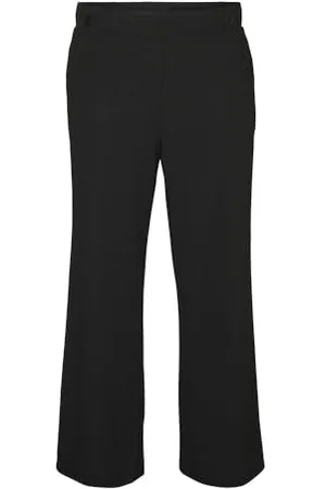 VERO MODA Damen VMCLIVA HW Wide Pant CUR NOOS Trousers, Black, 46W x 32L