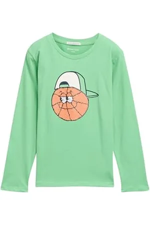 TOM TAILOR Jungen Kinder Langarmshirt mit Basketball-Wendepaillette, , 116/122