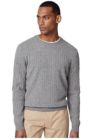 Hackett Herren Lambwool Cable Crew Pullover, , XXL