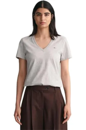 GANT Damen REG Shield SS V-Neck T-Shirt, ,5XL