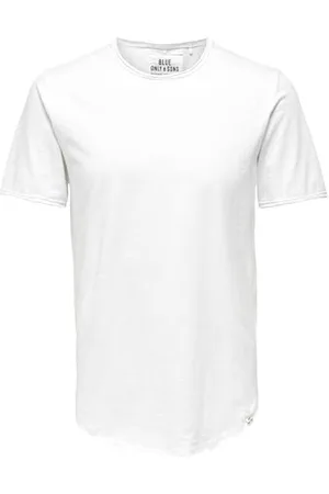 Only & Sons Herren O&S Rundhals T-Shirt Langes Einfarbiges Kurzarm Shirt Basic Shortsleeve aus Baumwolle ONSBENNE