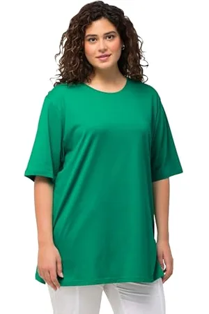 Ulla Popken Damen große Größen Übergrößen Plus Size T-Shirt, Rundhalsausschnitt, Relaxed, Halbarm