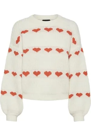 Pieces® Pcnove Ls O-Neck Heart Knit Bc