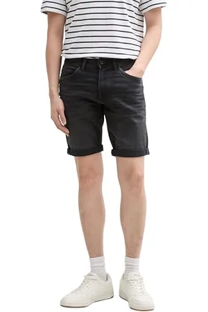 TOM TAILOR TTJOSH Regular Slim Jeans Shorts, Used Dark Stone Blue Denim, 31
