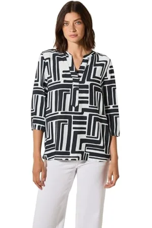 CECIL Printed Softwave Splitneck Blouse L