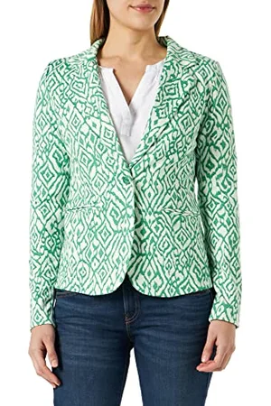 Ichi IHKATE PRINT BL14 Damen Blazer Kurzblazer Jacke gemusterter Ein-Knopf-Blazer mit Stretch und Reverskragen, Größe:M, Farbe: