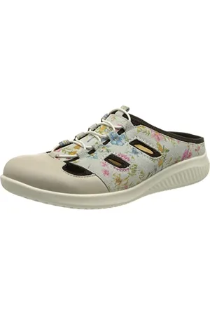 Jomos Damen Allegra 2020 Clog, Offwhite/Flower, 43 EU X-Weit