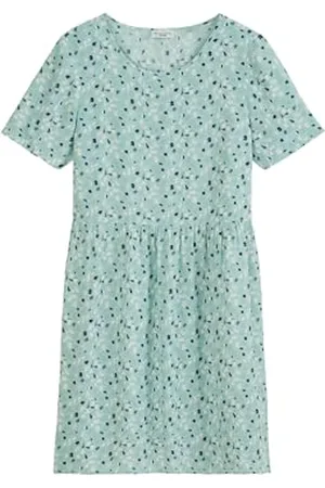 Marc O’ Polo Marc OߴPolo Denim Damen Kleid mit Allover-Print Knielang, Mehrfarbig (Light Blue Multi 05), L