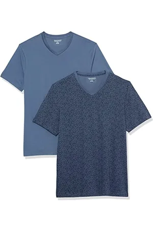 Amazon Herren T-Shirt mit kurzen Ärmeln, V-Ausschnitt und schmaler Passform, 2er-Pack, , XL