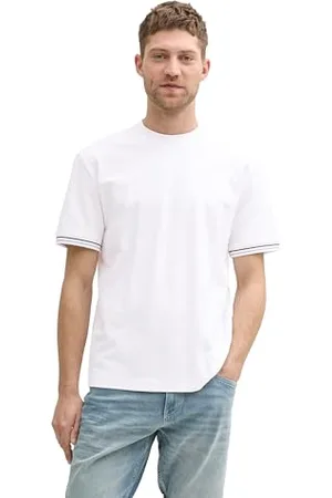 TOM TAILOR Denim Basic T-Shirt mit Print, Shale Grey Melange, XL