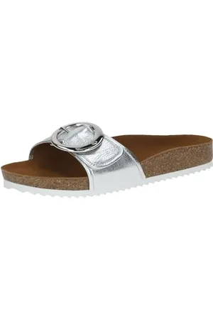 Caprice Damen Pantoletten aus Leder mit Schließe, Silber ( .), 37 EU