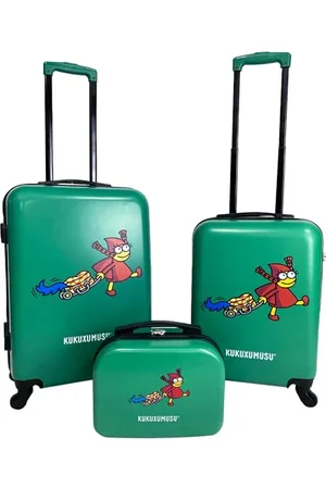 Kukuxumusu Reisekoffer, Hartschale, 4 Räder, 360 Grad, 56,5 x 42 x 21 cm, ABS und Polycarbonat, mit integriertem Schloss, , 44 Centimeters x 25 Centimeters x 66 Centimeters, Set mit mittelgroßem