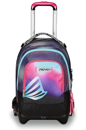 7 for all Mankind Jack Detach Schultrolley mit 3 Rädern, , Shadefull Girl, 3 in 1, Rucksack mit abnehmbarem Wagen, abnehmbare Tasche, Verwendung von Rucksack und Crossover System, Schulrucksack für Reisen