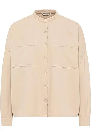 Mustang Damen Style Emma Linen Blouse Bluse, , 40