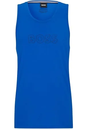 HUGO BOSS Herren Beach Tank Top Tanktop aus Baumwoll-Jersey mit Logo-Umriss