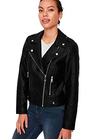 VERO MODA Damen Kunstleder-Jacke VMKerriultra Biker-Style 10228728 Black L