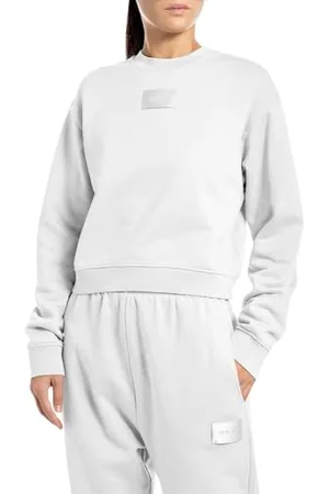 Replay Damen Sweatshirt aus Baumwolle, Weiß (White 001), XXS