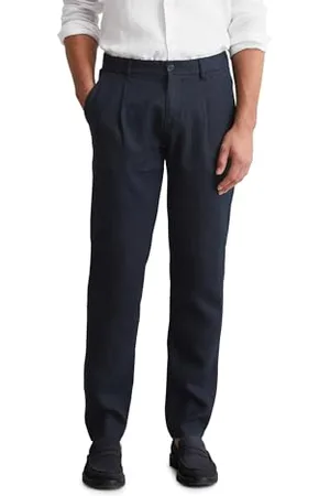 Marc O’ Polo Marc OߴPolo Herren Leinenhose mit elastischem Bund lang, Blau , W36/L32
