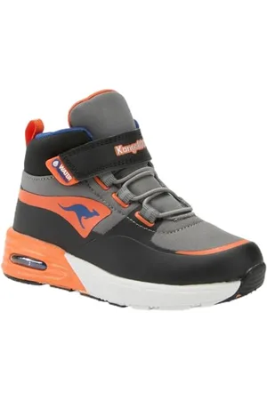 KangaROOS Jungen Unisex Kinder K-XI Creed Mid EV Sneaker, Charcoal/Flame, 25 EU