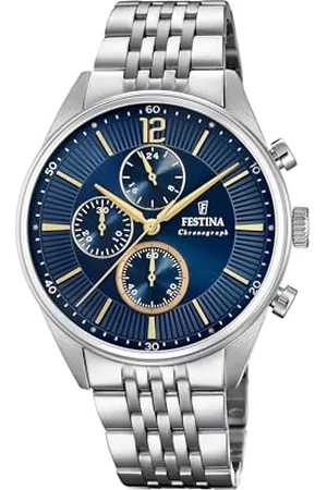 Festina Herren Chronograph Quarz Uhr mit Edelstahl Armband F20285/3